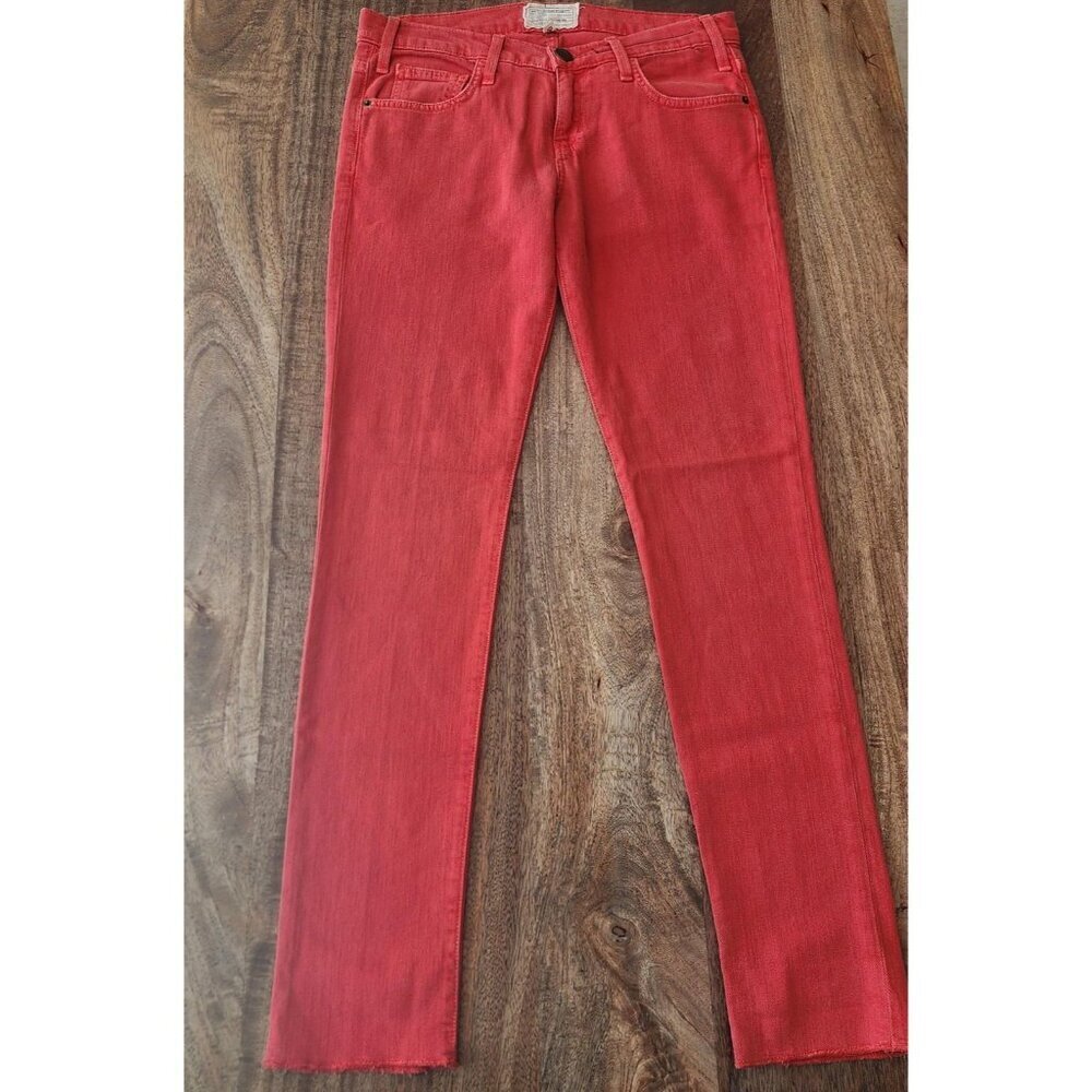 Current/Elliott Jeans Womens 25 Fire Red The Roller Relaxed Boyfriend Made USA